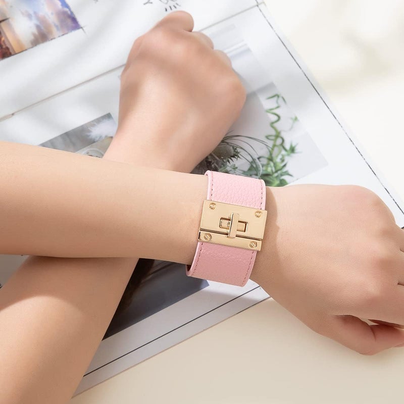 Rantanto Braid Leather Wrap Bracelet Trendy Stackable Crystal Cuff Boho Gold Heart Bracelet Jewelry Gift For Women - Image 3